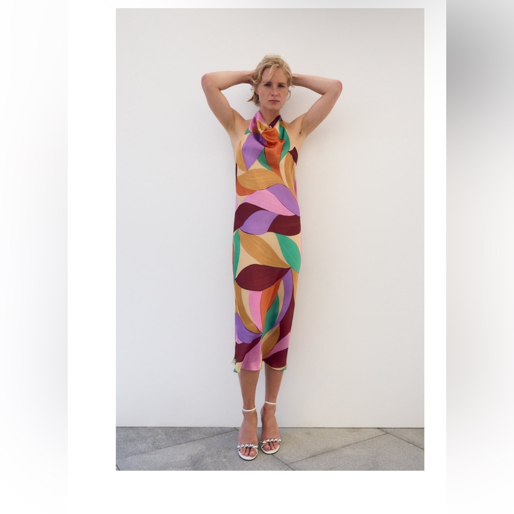 Zara lingerie style print dress